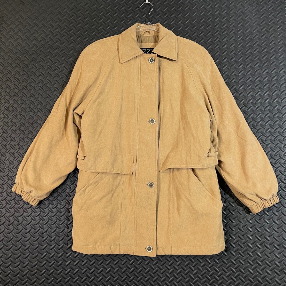 Vintage IZZI Brown Button Zip Up Outdoor Jacket Women's Size‎ Medium Casual Wear